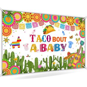 Avezano Fiesta Baby Shower Backdrop Taco Bout a Baby Backdrop Mexican Fiesta Baby Shower Party Decoration Neutral Cactus Fiesta Themed Baby Shower Banner 70.8 x 43.3 Inch