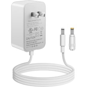 12V 4A Power Supply - C 100-240V 50/60Hz to DC 12 Volt 4Amp 48W Power Adapter w/ 5ft Power Cord 5.5x2.1mm & 5.5x2.5mm Jack for Household Electronics (White)