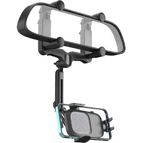 Rearview Mirror Phone Holder, 2024 Upgraded 360° Rotating Rear View Mount with Adjustable Arm Length, Multifunctional Universal Car All 4-7 Inch Mobiles