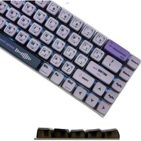 Purple Pudding Keycaps, Dye Sub PBT Keycaps,Custom Keycaps for Mechanical Gaming Keyboard,Shine Through Keycaps,Compatiability for 100%, 95%,80%,75%, 65%, 60% (Summer Lotus)