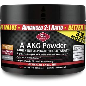 مسحوق Olympian Labs PSN A-AKG لأداء الصحة والطاقة والتغذية الرياضية للرجال، 80 وجبة، وعاء 240 جرام