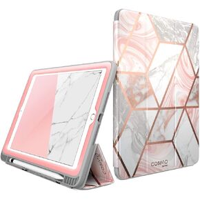 i-Blason Case for iPad 6th Generation, iPad 9.7 Case 2018/2017, [Built-in Screen Protector] Full-Body Trifold [Cosmo] Smart Cover with Auto Sleep/Wake & Pencil Holder for Apple iPad 9.7 Inch (Marble)