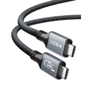 USB4 Cable for Thunderbolt 4 Cable 3.3FT with 240W Fast Charging 40Gbps Data Transfer 8K@60Hz Video Display USB-C to USB C Cord for MacBook Pro, iPad, iPhone 15, Dock, Hub, SSD