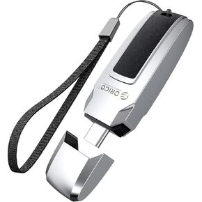 ORICO USB 3.2 Flash Drive 256GB, Memory Stick 256GB 520 MB/s reading Thumb Drive with Keychain USB Flash Drive Metal USB Drive Data Storage Compatible with Computer/Laptop（USSD）