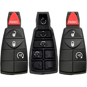 Lot of 2X New Replacement Key Fob Fobik Rubber Button Compatible with & Fit for RAM Chrysler Dodge Jeep