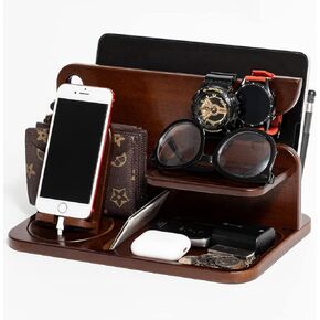 محطة إرساء الهاتف الخشبية للرجال، حامل المفاتيح، حامل المحفظة، منظم الساعات للرجال، الزوج والزوجة والذكرى السنوية والأب وأعياد الميلاد ومحفظة الأب والتخرج وأدوات فكرة الذكور in Kuwait