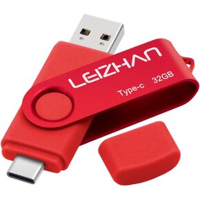 محرك فلاش Leizhan 32 جيجا USB-C، محرك أقراص USB من النوع C 3.0 لهاتف Samsung Galaxy Note10، S10، Note 9، S9، Note 8، S8، Google Pixel، أحمر
