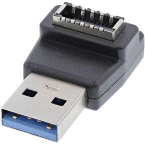CY Adapter Type-C USB-C Male to Type-E USB 3.1 Front Panel Header Female Motherboard Extension Data Adapter 90 Degree Angled