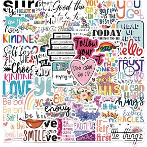Inspirational Stickers for Water Bottles, Positive Quote Stickers for Laptop Computer Scrapbook Notebook Journaling, Motivational Words Stickers for Teens Adults, Waterproof Vinyl Mental Health Stickers (Inspirational Stickers) in Kuwait