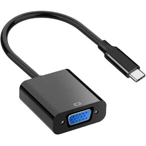 USB C to VGA Adapter, Thunderbolt 3/4 to VGA Adapter Multi-Display Video Converter Cable Full HD 1080P External Video Card Multi Monitor Adapter for Type C Laptop, Tablet, iPhone & Android Phone