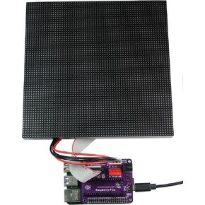 RGB Full-Color LED Matrix Panel for Raspberry Pi/Arduino/ESP32 3mm Pitch 64×64 4096 Individual RGB LEDs Brightness Adjustable with Adapter for Directly Plug