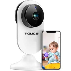 POLICE WiFi Security Camera Hd 1080P Compact Indoor Plug-in Smart Security Camera System, Night Vision, Motion Detection, Two-way Audio Nanny Cam Home Camera with App