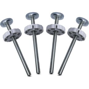 Universal Baby Gate Threaded Spindle Rod, Baby Gate Wall Protector,M8 (8mm) Replacement Bolt Part for Baby & Pet Safety Gates, Extra Long Baby Tension Gate Extender (White, 4Pcs)