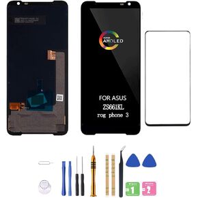 Amoled LCD for ASUS ROG Phone 3 Digitizer Screen Touch Assembly Replacement LCD Display for ZS661KL ZS661KS I003DD 6.59" by Qvouaw