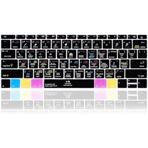 English Silicone DaVinci Resolve Shortcuts Hotkey Keyboard Cover Skin for MacBook Pro 13"A1708 A1988(No Touch Bar 2018 2017 2016)for MacBook 12"A1534 (2015)&A1931(2018)USA Layout Protective Skin