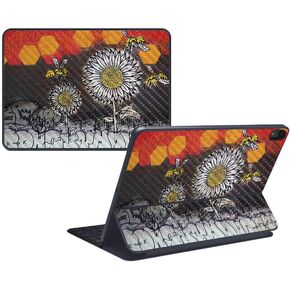 MightySkins Carbon Fiber Skin for Apple iPad Pro Smart Keyboard 12.9" (2018) - Cartoon Mania - Protective, Durable Textured Carbon Fiber Finish - Easy to Apply and Change Styles - Made in The USA