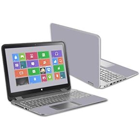 MightySkins Skin Compatible with HP Envy x360 15.6" - Solid Gray | Protective, Durable, and Unique Vinyl Decal wrap Cover | Easy to Apply, Remove, and Change Styles | Made in The USA