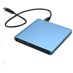 USB 3.0 External DVD-RW Drive Burner All-Aluminum Ultra Slim Portable DVD Rewriter Burner CD/DVD-RW Writer Burner for Laptop and Desktop PC Windows and Linux OS Apple Mac MacBook Pro (Blue)