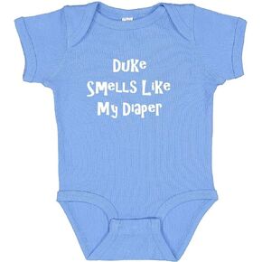 UNC Baby Fan Bodysuit Duke Smells Like My Diaper Funny Shower Gift