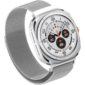 No Gap Band Compatible for Samsung Galaxy Watch Ultra Band 47mm, Women Men Adjustable Stainless Steel Metal Mesh Loop Wristband Replacement Straps for Galaxy Watch Ultra 47mm