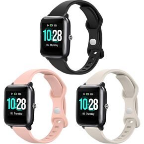 3 Pack Slim Watch Bands Compatible with ID205L Smart Watch,Soft Sport 19mm Replacement Strap for Popglory,GRV,YAMAY,Willful,Veryfitpro ID205L/ID205/ID205U/ID205S/ID205G/SW020/SW021 Smart Watch