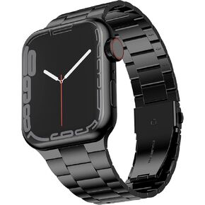 Wolait Compatible with Apple Watch Ultra 2 Band 49mm 45mm 44mm 42mm 41mm 40mm 38mm, Ultra Thin Solid Stainless Steel Band for Apple iWatch Ultra SE Series 9/8/7/6/5/4/3/ Men Women