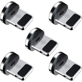 Ankndo Magnetic Connector Tip Heads (5-Pack) Magnetic Adapter 360° Rotating Strong Magnetic Phone Cable Adapter for lProduct Device