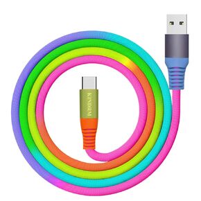 USB C Charger, 6ft Colorful Gradual USB A to Type C Cable Nylon Braided Fast Charging Cord for Samsung Galaxy S22 S21 S20 S10 Plus Note 20 10 9 8, A20 A50 A51 A53 A71, LG, More Android Charger