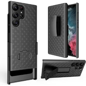 for Samsung Galaxy S23 Ultra Holster Case, Slim Combo Shell with Kickstand Swivel Belt Clip Holster Rugged Protective Cover for Samsung Galaxy S23 Ultra 6.8'' 2023 Release, Green