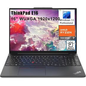 Lenovo ThinkPad E16 16" FHD+ Business Laptop Computer, AMD Octa-Core Ryzen 7 7730U (Beat i7-1355U), 16GB DDR4 RAM, 1TB PCIe SSD, WiFi6, Backlit Keyboard, Fingerprint Reader, Windows 11 Pro, venthear