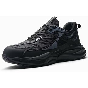Steel Toe Shoes for Men Women Wide fit Work Safety Shoe Lightweight Slip Resistant Comfortable Composite Indestructible Sneakers Black Yellow