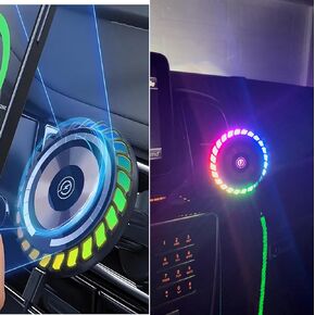 RGB Led Lights car Phone Holder Phone Stand Charger with Light Cable Multi Color Ambient Light Fast Charge Wireless Strong Magnetic Suction Universal Phone Mount Gift car Accessories