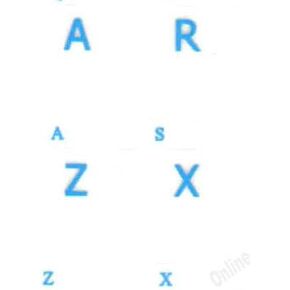 Colemak with Blue Letters Keyboard Stickers Transparent for Computers Laptops Desktop Keyboards