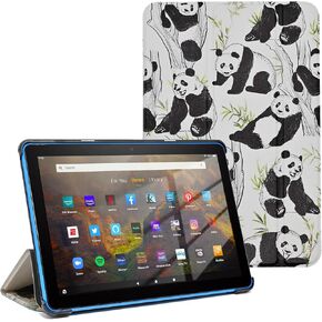 YHB Case for Amazon Kindle Fire HD 8 & 8 Plus Tablet (12th/10th Generation, 2022/2020), Slim PU Leather Folding Stand Shell Cover with Auto Wake/Sleep, African American Girl