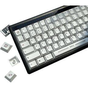 White Keycaps 140 Keys PBT Keycaps Cherry Profile Keycaps Minimalist Custom Keycaps Set 5 Sides Dye Sub for 60%/65%/75%/100% Cherry Mx Switches ANSI/ISO Layout Mechanical Keyboard