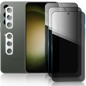 [3+2 Pack for Samsung Galaxy S24 Privacy Screen Protector,3 Pack S24 Privacy Screen Protector, 2 Pack Camera Protector,Screen 3D full coverage,Anti-Scratch,9H Hardness,Ultra High Definition