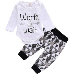 Baby Boy Clotehs Infant Girls Romper Long Pants Hat 3 Pcs Outfits Set Fall Spring 0-18M