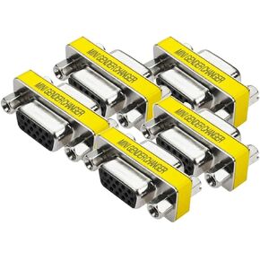 VGA Adapter, 5 Pack Male to Female Coupler Gender Changer, High Resolution SVGA, XGA, UXGA, Full HD, WUXGA Supported, for Monitor, Projector Connections