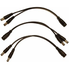 3 عبوات 2.1 مم × 5.5 مم DC Power Y Splitter أنثى DC إلى 2 × ذكر DC التوصيل كابلات الاختراق in Kuwait