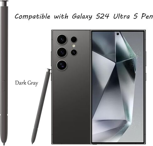 قلم Galaxy S24 Ultra S بديل لقلم Samsung Galaxy S24 Ultra Stylus، 4096 مستوى من حساسية الضغط، الإصدار الأمريكي، EJ-PS928BYEGUS، بدون بلوتوث + محول (رمادي داكن) in Saudi Arabia