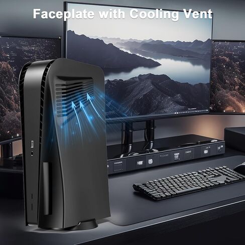 Plates Cover for PS5, Faceplate with Cooling Vent for PlayStation 5 Disc Edition Console, ABS Anti-Scratch Dustproof Hard Shockproof Replacement Side Plate Shell Case for PS5 Accessories in Kuwait