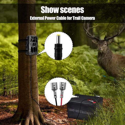 Trail Camera Accessories,Trail Camera Power Cord,3.5x1.35mm DC Plug Compatible,Ideal for Connection with Portable Power Banks,Solar Panels,Game & Doorbell Cameras (3.5x1.35mm) in Kuwait