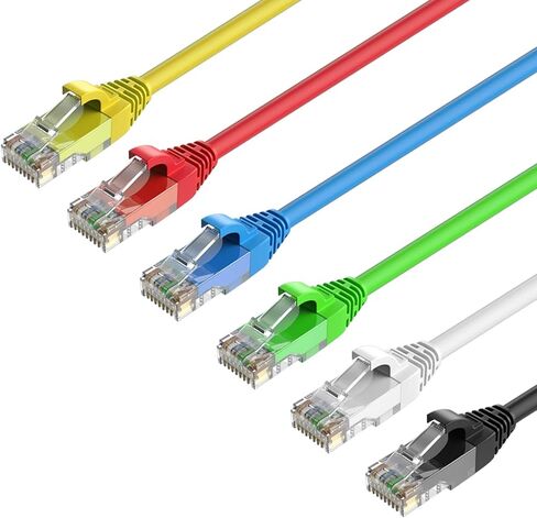 1ft Cat6 Ethernet Cable LAN Network Gigabit Cable RJ45 High Speed Patch Cord, 1 Feet, for Xbox, PS4, PS3, Modem, Router, LAN, Switch and more, 4 Color Combo Pack, ED158714 in Saudi Arabia