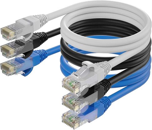 1ft Cat6 Ethernet Cable LAN Network Gigabit Cable RJ45 High Speed Patch Cord, 1 Feet, for Xbox, PS4, PS3, Modem, Router, LAN, Switch and more, 4 Color Combo Pack, ED158714 in Saudi Arabia