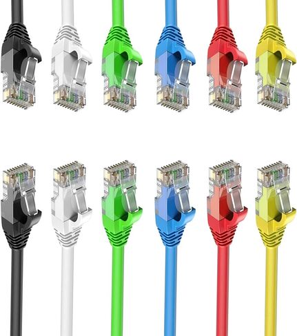 1ft Cat6 Ethernet Cable LAN Network Gigabit Cable RJ45 High Speed Patch Cord, 1 Feet, for Xbox, PS4, PS3, Modem, Router, LAN, Switch and more, 4 Color Combo Pack, ED158714 in Saudi Arabia