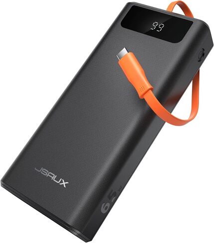 بنك طاقة JSAUX بقدرة 20000 مللي أمبير في الساعة بقدرة 65 وات مع كابل شحن USB-C وشاحن محمول للكمبيوتر المحمول USB-C PD3.0 حزمة بطارية خارجية لجهاز Steam Deck وiPhone 15/14 وMacBook Pro وiPad Pro وSamsung S23 وROG Ally-PB6501 in Saudi Arabia