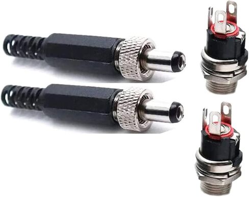 5.5 مللي متر × 2.1 مللي متر ذكر تيار مستمر موصل قابس الطاقة وقفل المسمار أنثى لوحة المقبس محول تركيب ، مجموعات من 2 in Kuwait