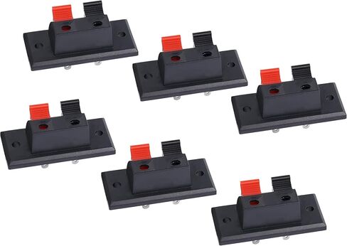 PNGKNYOCN 2 Way Stereo Speaker Terminal,2 Pin Amplifier Terminal Binding Post Spring Jointing Clamp Test Clip(6-Pack) in Saudi Arabia
