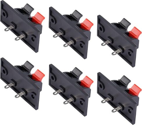 PNGKNYOCN 2 Way Stereo Speaker Terminal,2 Pin Amplifier Terminal Binding Post Spring Jointing Clamp Test Clip(6-Pack) in Saudi Arabia
