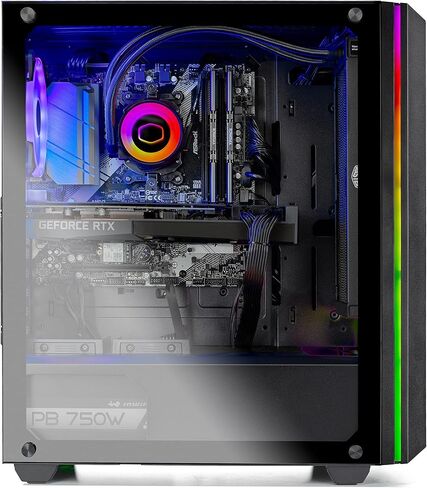 SkyTech Blaze II Gaming Computer PC Desktop - Ryzen 5 3600 6-Core 3.6GHz, GTX 1650 4G, 500G SSD, 8GB DDR4 3200, RGB, AC WiFi, Windows 10 Home 64-bit in Saudi Arabia